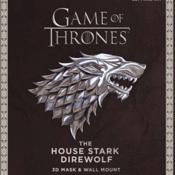 New Game of Thrones Mask - House Star Direwolf 3D Mask Wall Mount HBO - Picture 2 of 9